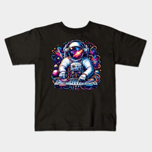 ny Astronaut Dj Electronic Music Galaxy Outer Space Kids T-Shirt